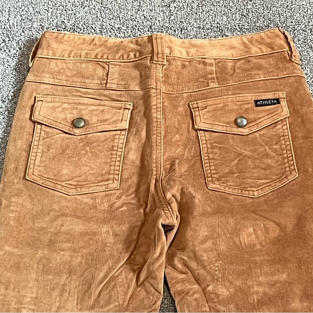 Athleta Pants Womens 4 Beige Cargo Velvet Soft Boot Cut Flare Trouser Stretch - Picture 7 of 8